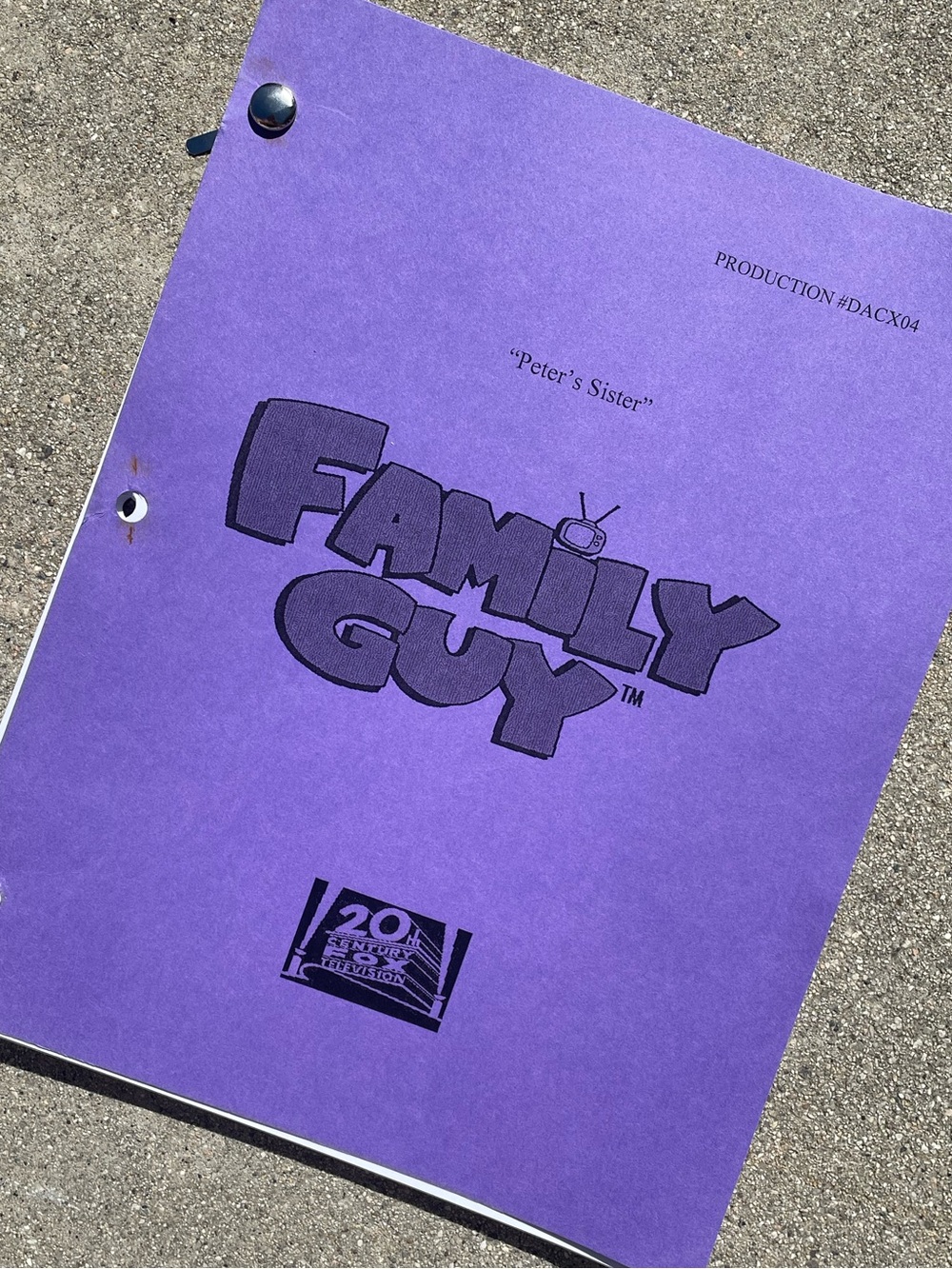 Family Guy 2014 Production Used Table Draft Script Peter’s Sister KATE MCKINNON!